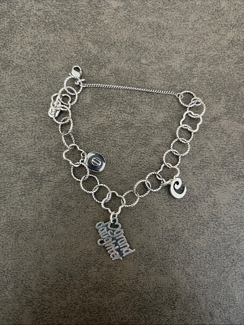RETIRED James Avery Sterling Silver Charm Bracelet with Three Charms